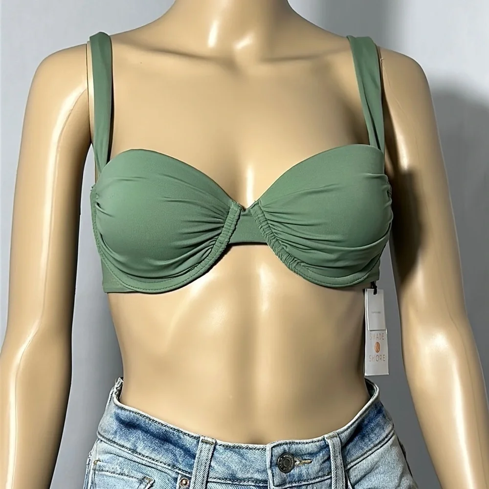 Shade & Shore Women's Green Bikini Top Wire Reinforced (7KXZE3) - Picture 1 of 3